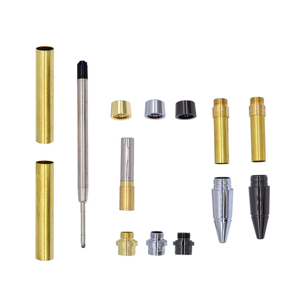 DIY Assembly Wood Pen Turning Accessories Holographic Black Woodturning Slimline Pen Making Kits