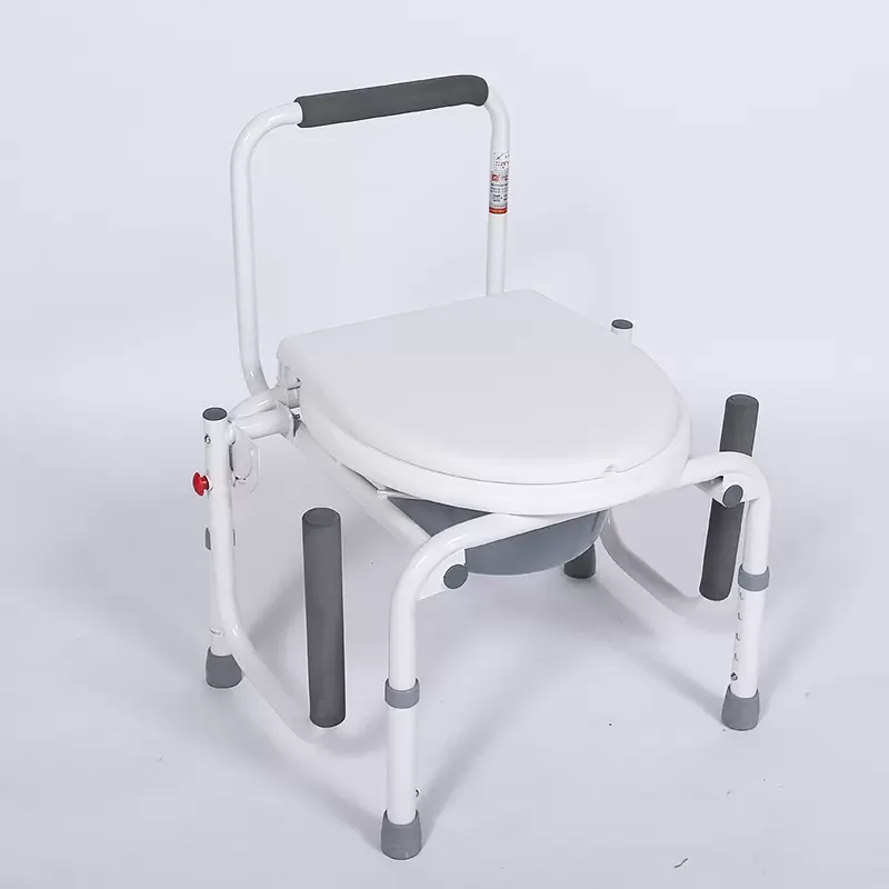 The wonderful Folding drop down armrest printing commode toilet chair with bucket height adjustable steel commode chair