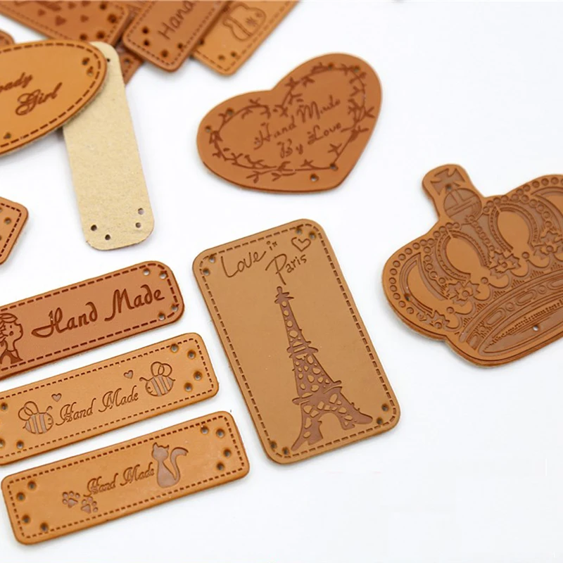 Изготовитель кожаных нашивок на заказ, швейные этикетки для пошива шляп, сумок, одежды, кожаные этикетки с логотипом бренда, этикетки из ПУ
