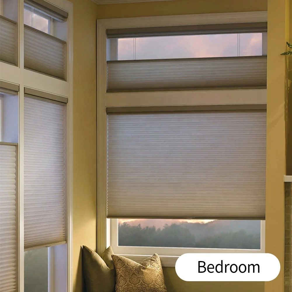 High Quality Wifi Automatic Motorized Electric Smart Cordless Window Curtain Electric Honeycomb Blinds