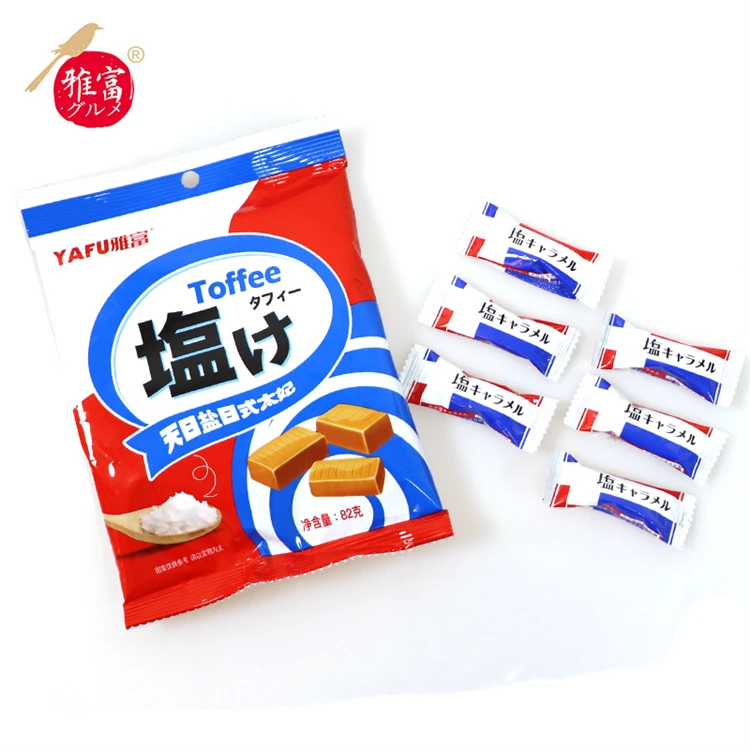 Hot Selling Popular Customized 82g Gummy Wholesale Sea Salt Toffee Candies