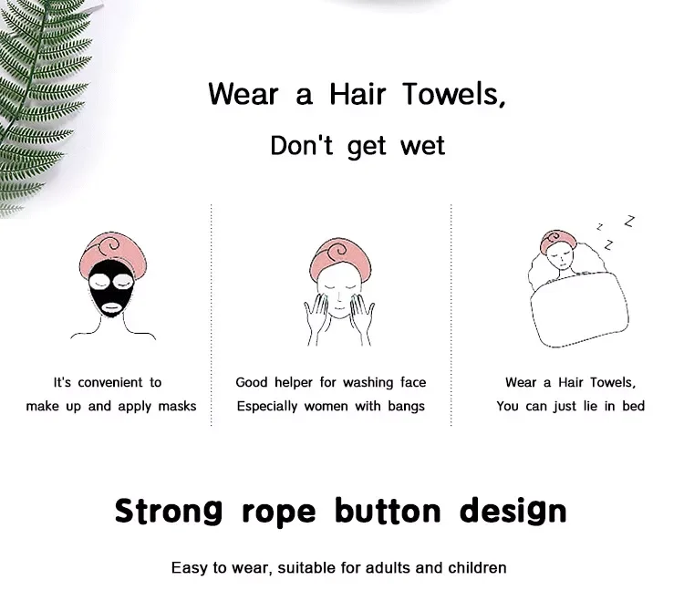 Wholesale Custom SPA Women's Super Absorbent Quick Dry Girls Women Microfiber Hair Turban Wrap Towel