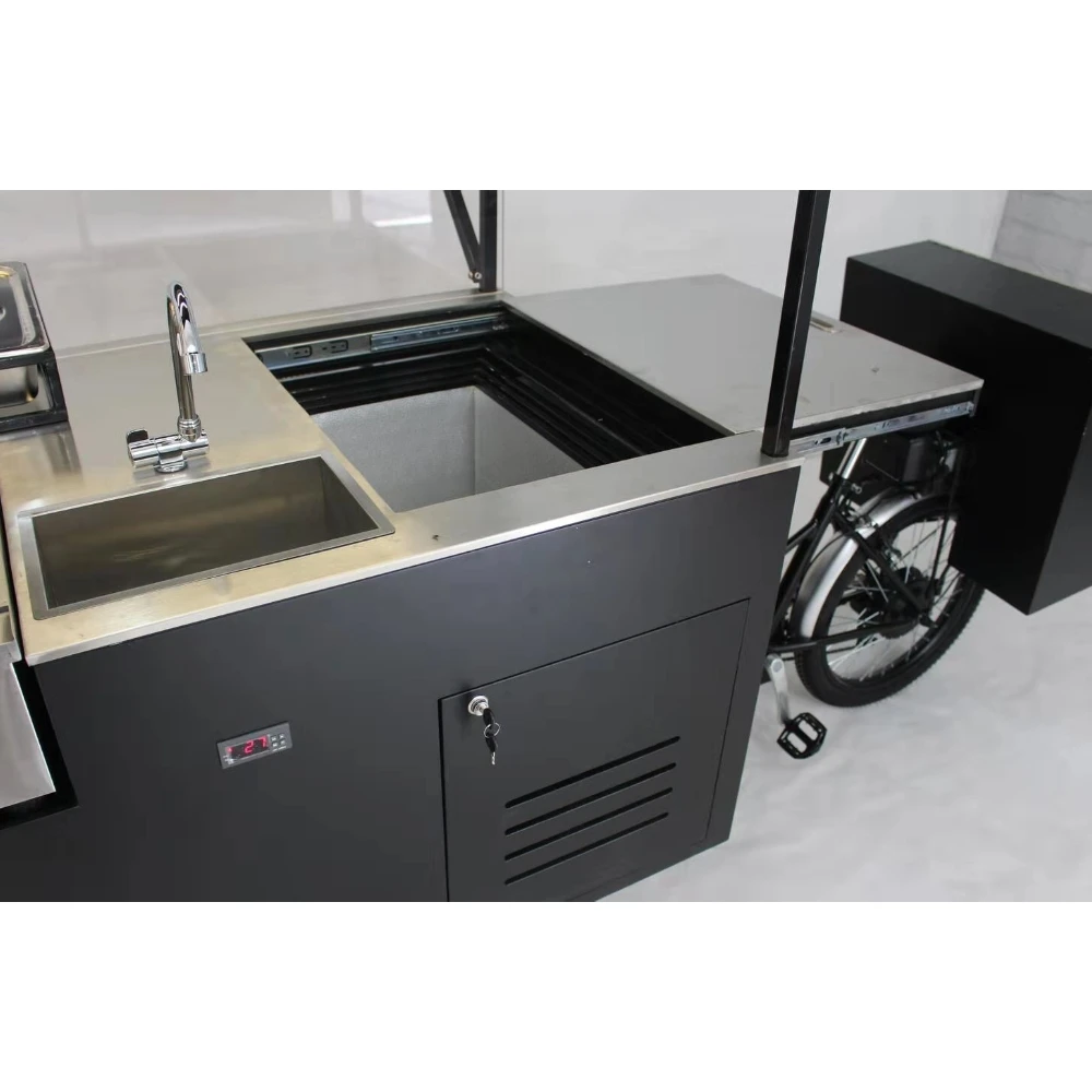 Latest Design Superior Quality Fully Equipped Hotdog Bike Cart Mobile Food