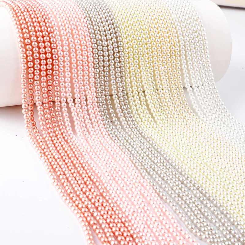 Loose Round Pearl Beads for Rosary Making, Glass Pearls Loose Beads