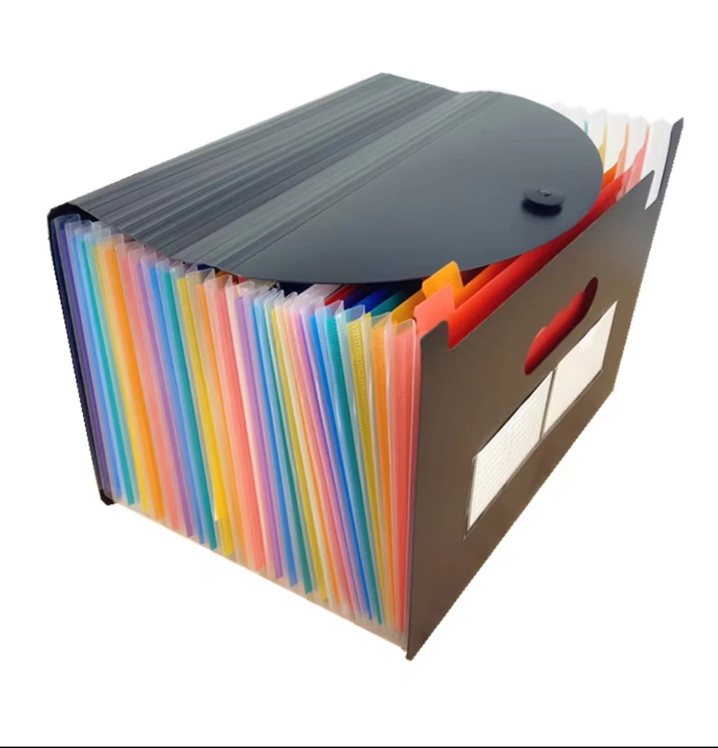 Accordion File Organizer with Expandable Cover 12 Pockets Expanding File Folder Portable Filing Box Desktop Accordion Folders