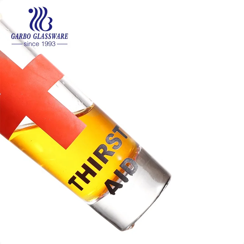 Stock 2.5oz Hot-selling Wholesale DIY-design Jigger Tequila Vodka Shot Glass with Custom Decals Cheap Price Stocked Shot Glass