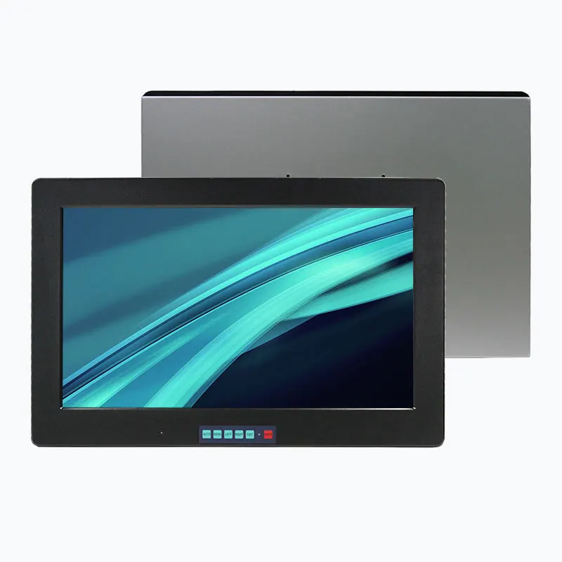 15.6 inch SVGA TFT LCD wall mount capacitive industrial touch monitor IP65 waterproof front panel Rugged construction design