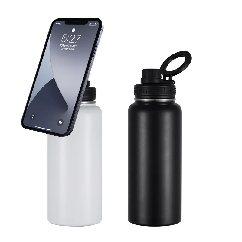 Insulated Water Bottle MagSafe Water Bottle With Phone Holder Stainless Steel Water Bottle With Magnetic Phone Tripod Mount