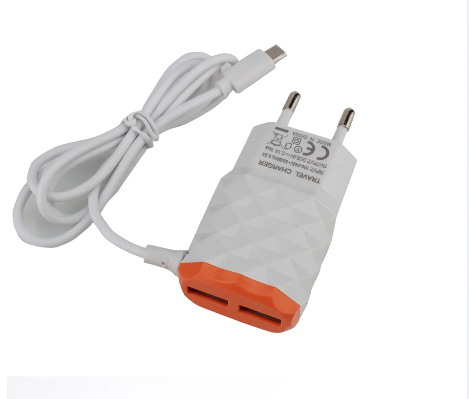
Cheap Price portable 2A dual port usb travel wall charger with cable for mobile phone 