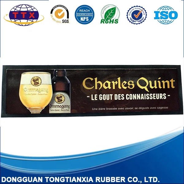 COOL Premium Rubber Service Spill Design barmat with custom printing bar mat felt top liquid absorbent glass drain mats mats