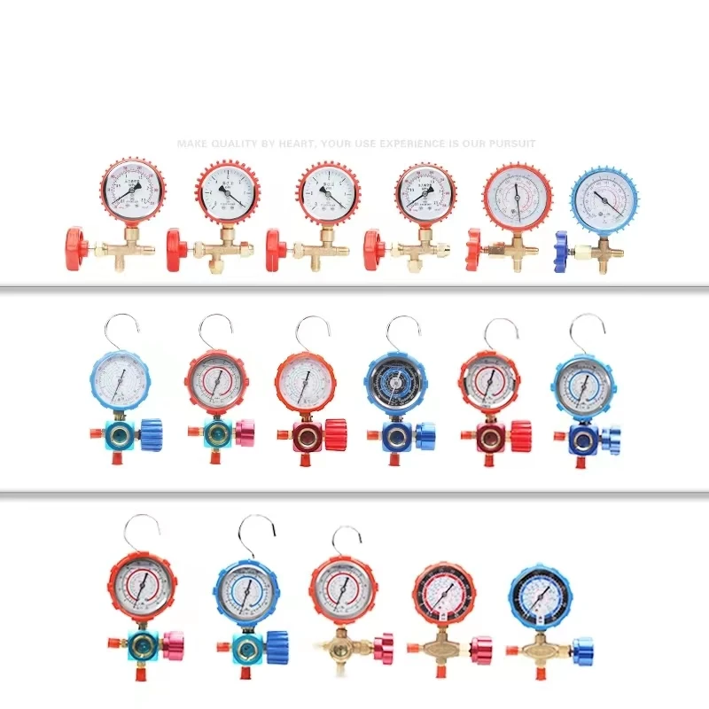High Low Pressure Fluoridation Tools Set Dual Gauge Manifold Manifold Gauge Set Pressure Gauge Valve Hand Tool Sets
