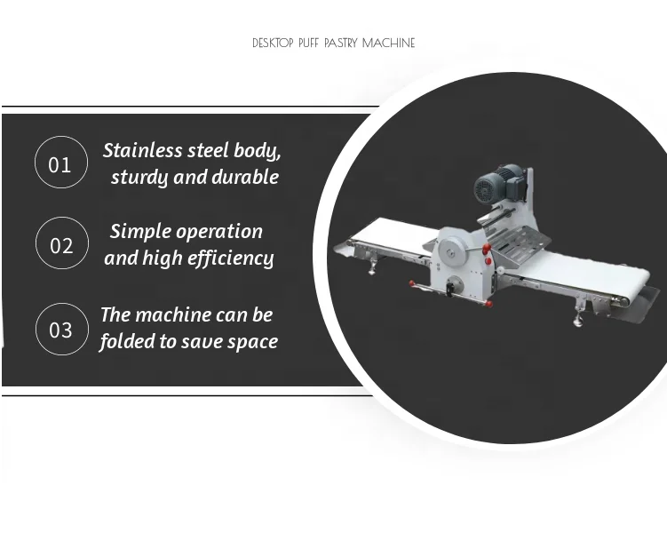 MS500-3 Commercial Electric Tabletop Manual Pastry Dough Sheeter/bakery Dough Sheeter 30 kg