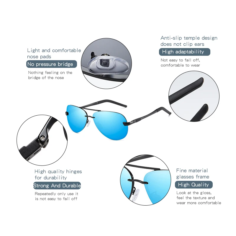 Солнцезащитные очки Gafas De Sol Модные мужские солнцезащитные очки 2022 модные поляризационные солнцезащитные очки-авиаторы в алюминиевой оправе для мужчин и женщин
