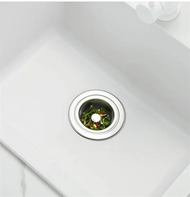 Kitchen Sink Filter Stainless Steel Anti-Blocking Artifact Wash Basin Sink Sewer Ground Funnel Separating Residue Net