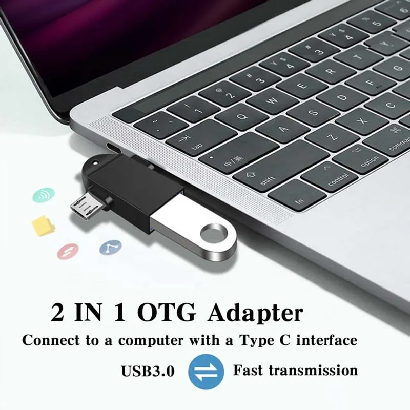 Cantell USB 3.0 Female to Type C Micro USB Fast Charge Data Sync Converter 2 in 1 OTG