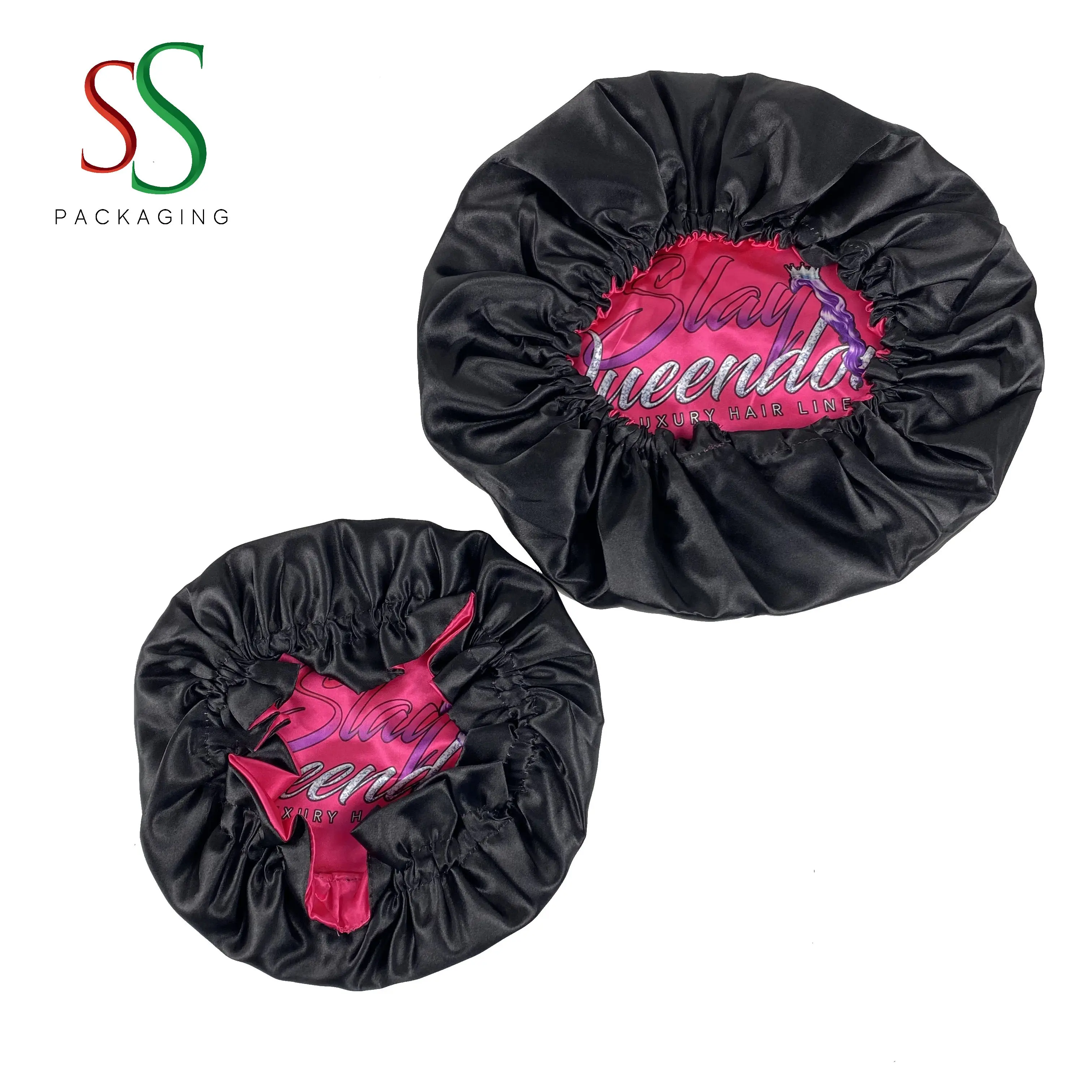 SS Hair Packaging High Quality Mommy and Me Bonnets Set with Custom Logo Hair Bonnet Style