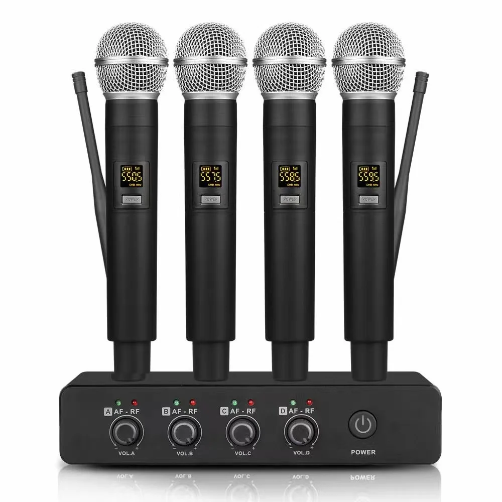 New AW06 Professional UHF Wireless Microphones Set Hand Wireless Microphone with Speaker Auto Tune Wireless Microphone