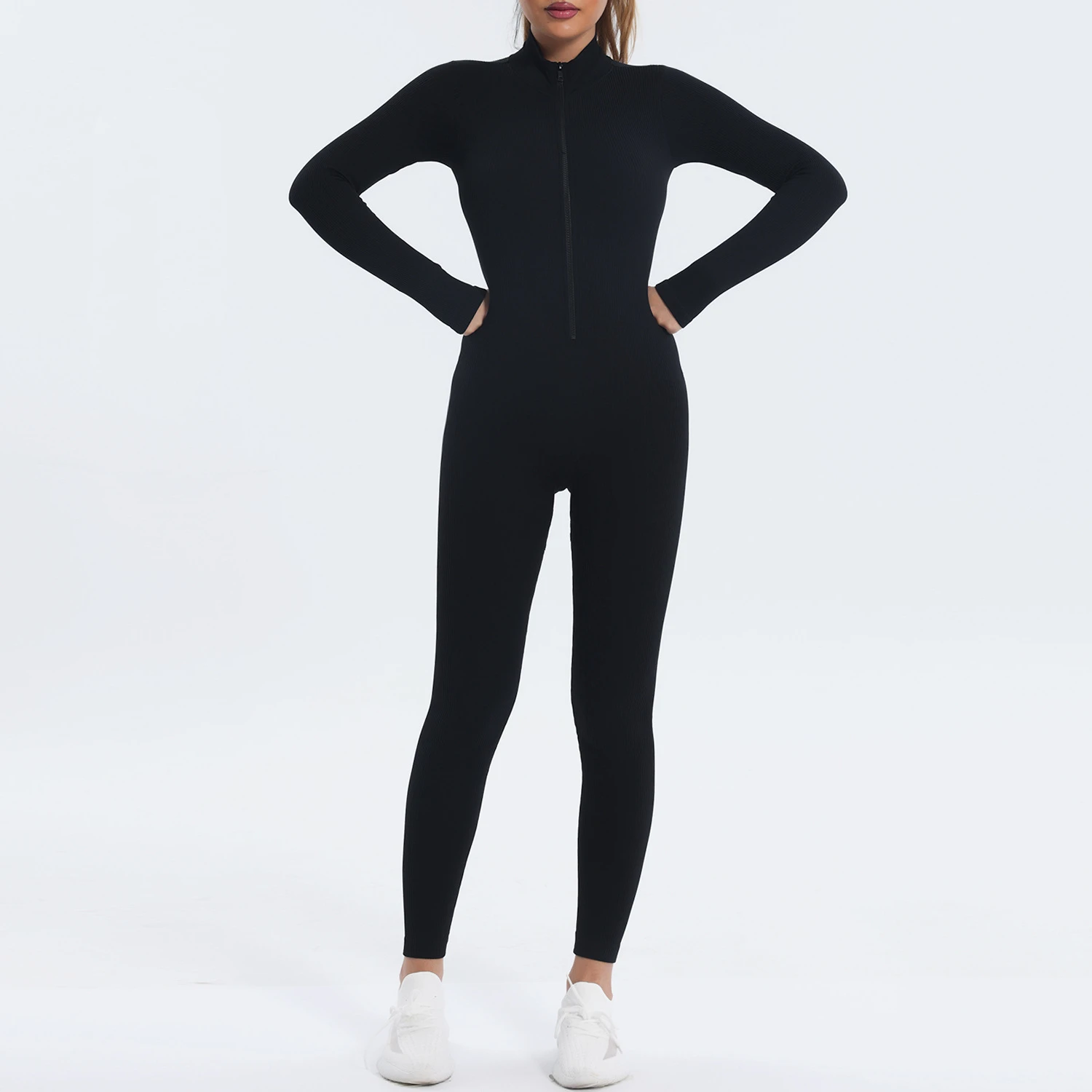 Wholesale Fitness Yoga Active Wear Set Women Gym Yoga Pants Leggings Seamless Workout Sports Top Long Sleeve Yoga Wear Jumpsuit