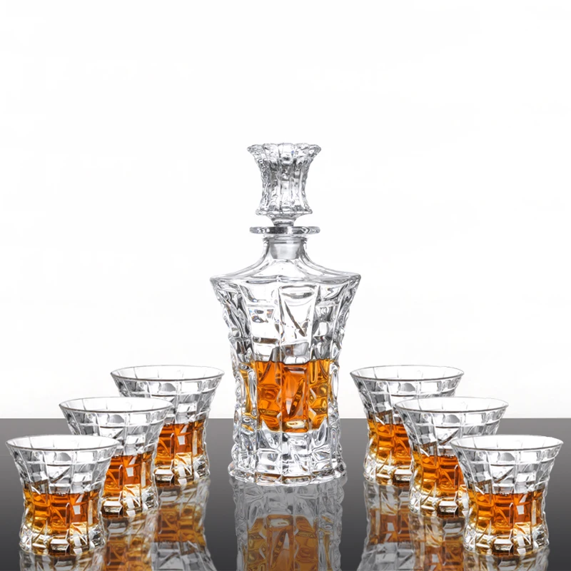 Whiskey cognac decanter set with 6-piece crystal whiskey glasses for man gift whisky