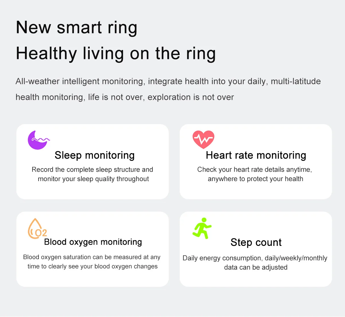 Hot Selling Smart Rings Fitness Tracker Health Monitoring Anillo 24h heart rate blood oxygen monitoring Smart Finger Ring