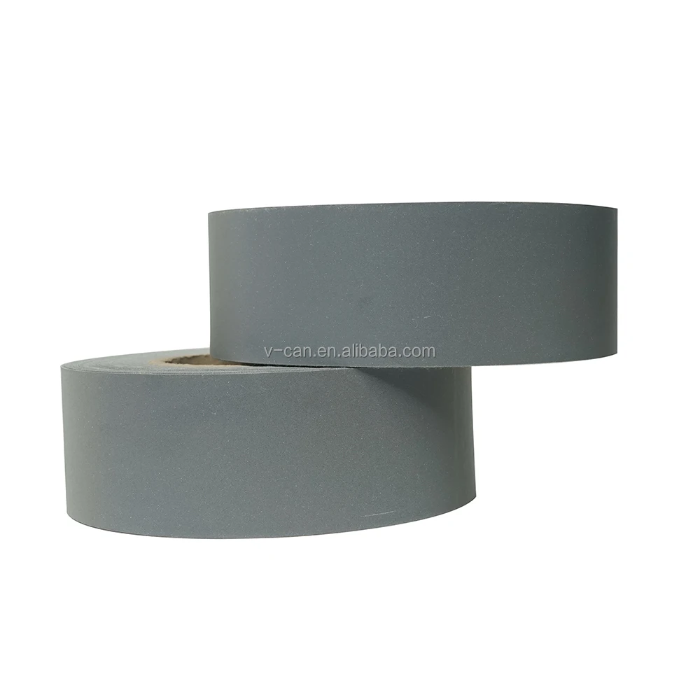 Grey Polyester Reflective Tape Sew on Clothing 25 Home Wash Cycle Reflective Fabric