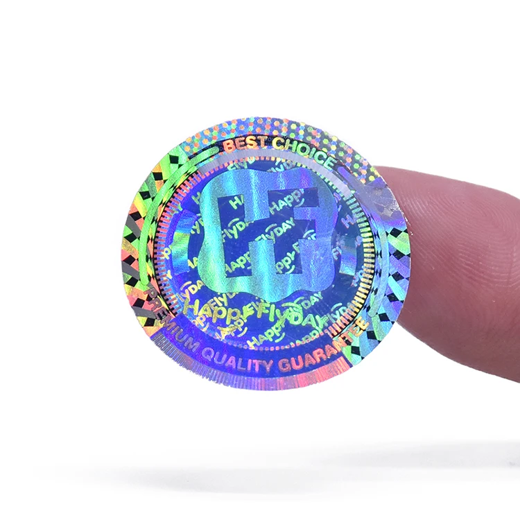 Secure Laser Hologram Seal Sticker 3d Glitter Rainbow Holographic Antifake Label For Brand Packaging