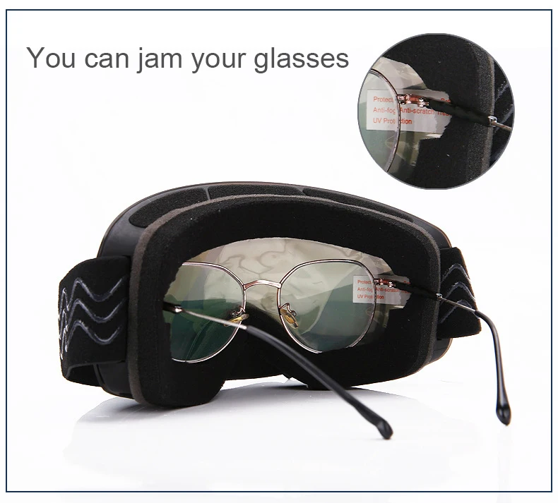 High Quality Sports Ski Goggles UV400 Customized Snow Glasses Snowboard goggle Elastic Straps
