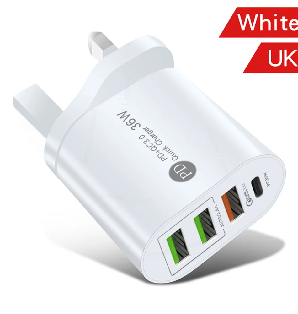 Новый дизайн Лидер продаж PD20W/QC3.0 + 2.4A3USB Быстрая зарядка для путешествий многофункциональное зарядное устройство Apple Samsung Huawei в 2021