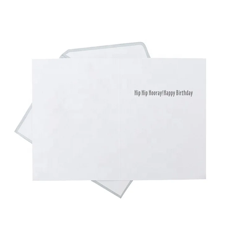 Hotsales Birthday Candle Birthday Cards, Handmade Gold Foil Greeting Cards with Gold Glitter Pines