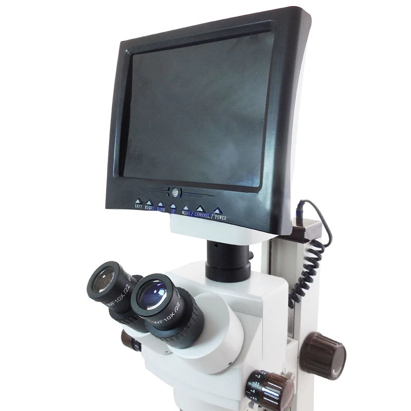 7X-45X Цифровой Видео Стерео микроскоп с непрерывным увеличением и ЖК-дисплеем с экраном камеры