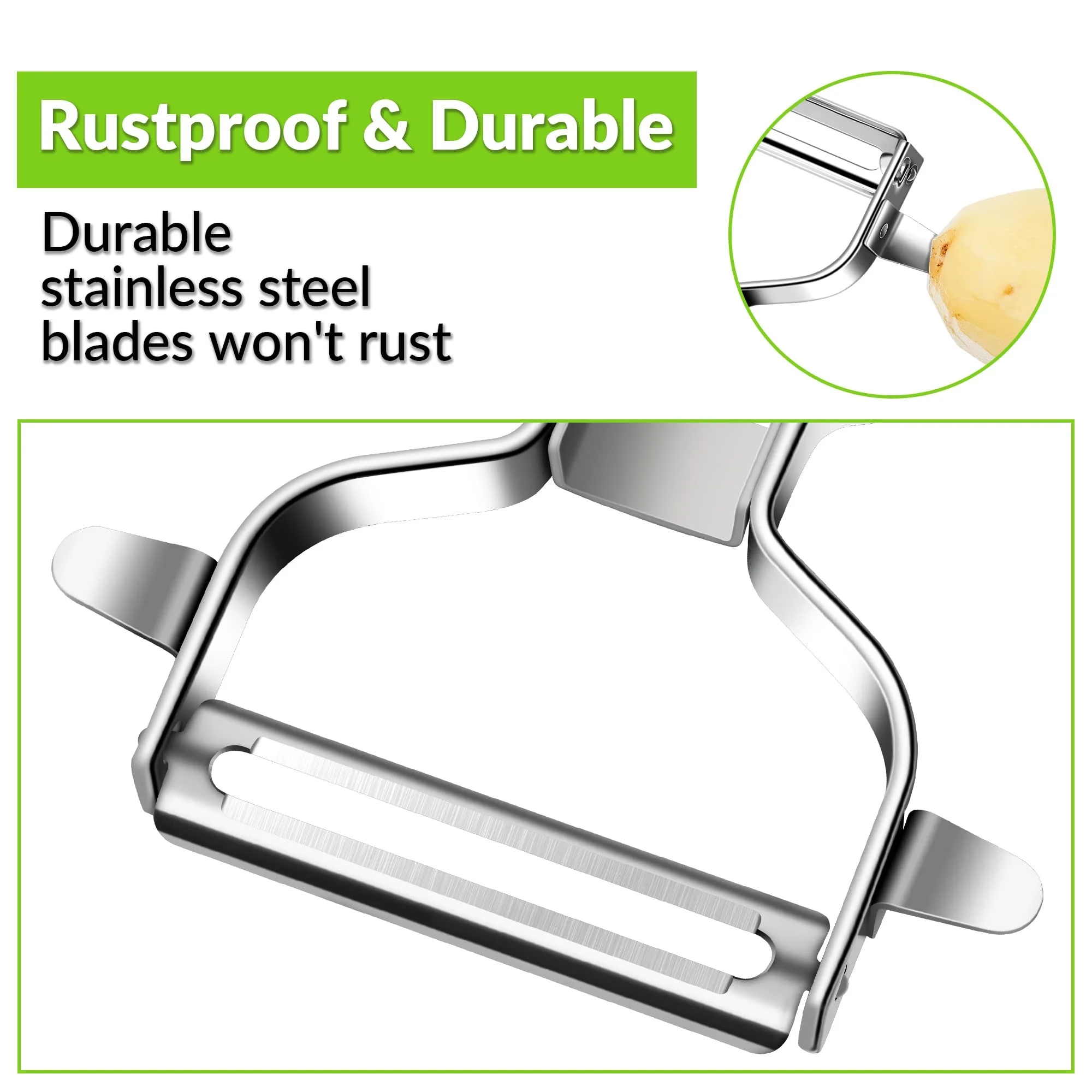 Double Sided Vegetable Chopper Cutter Slicer Stainless Steel Y Shaped Vegetable Peeler with Comfortable Handle