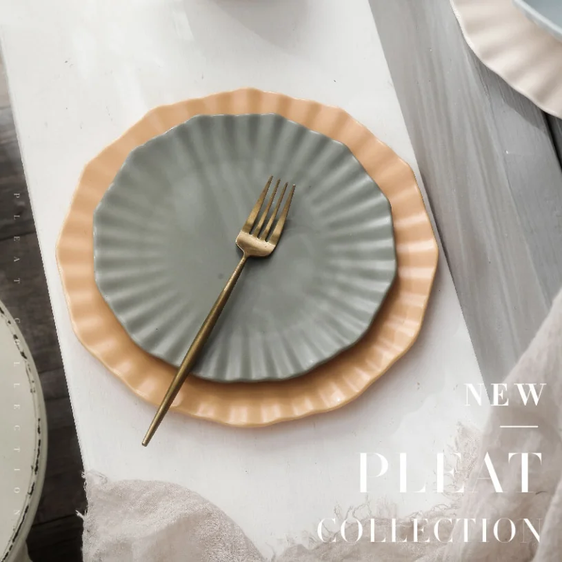 Nordic style matte glazed design dish plate porcelain dinnerware ceramic dinner plates