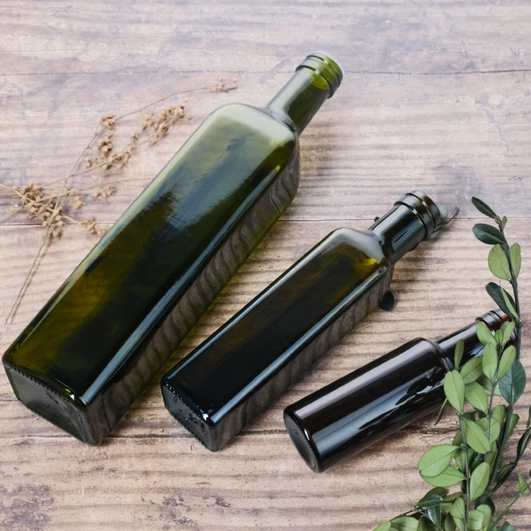 100ml 150ml 200ml Round Dark Green Olive Oil Glass Bottles And Amber Oliver Oil Glass Bottle With Stopper