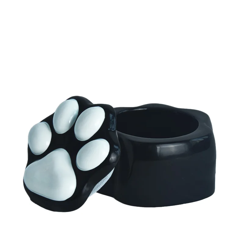 Cute Pet Cat Urn Paw Modern Style In Door Ceramic Urn On Stock Cat Pet Cremation Ashes Container Small Mini Pet Urn