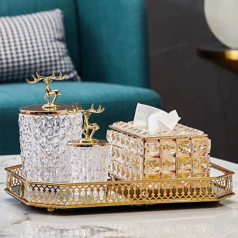 New Design Crystal Tissue Box Cover Plain Nordic Style Creative Tissue Box Cover