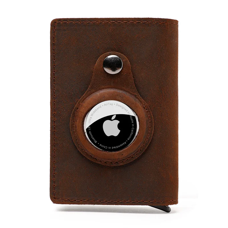 New Arrival Classic Design Genuine Leather Wallet Card Case for Airtag Leather Case