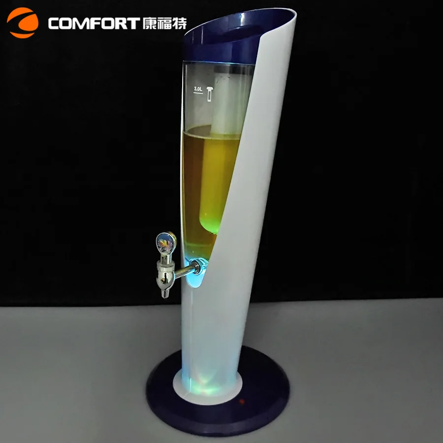 Classical design 3L draft beer tower with Luminous ice tube /beer dispenser draft drink juice beverge beer tool tower dispenser