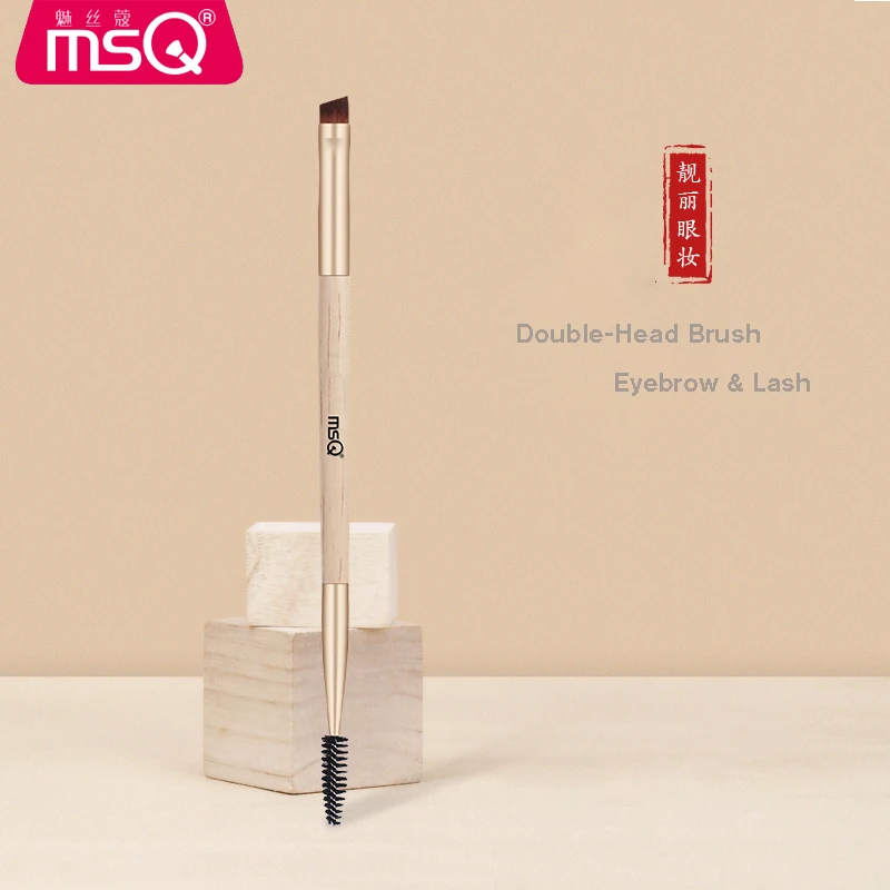 MSQ double-head single brush private label eyebrow&lash brush single makeup brush for brow and lash