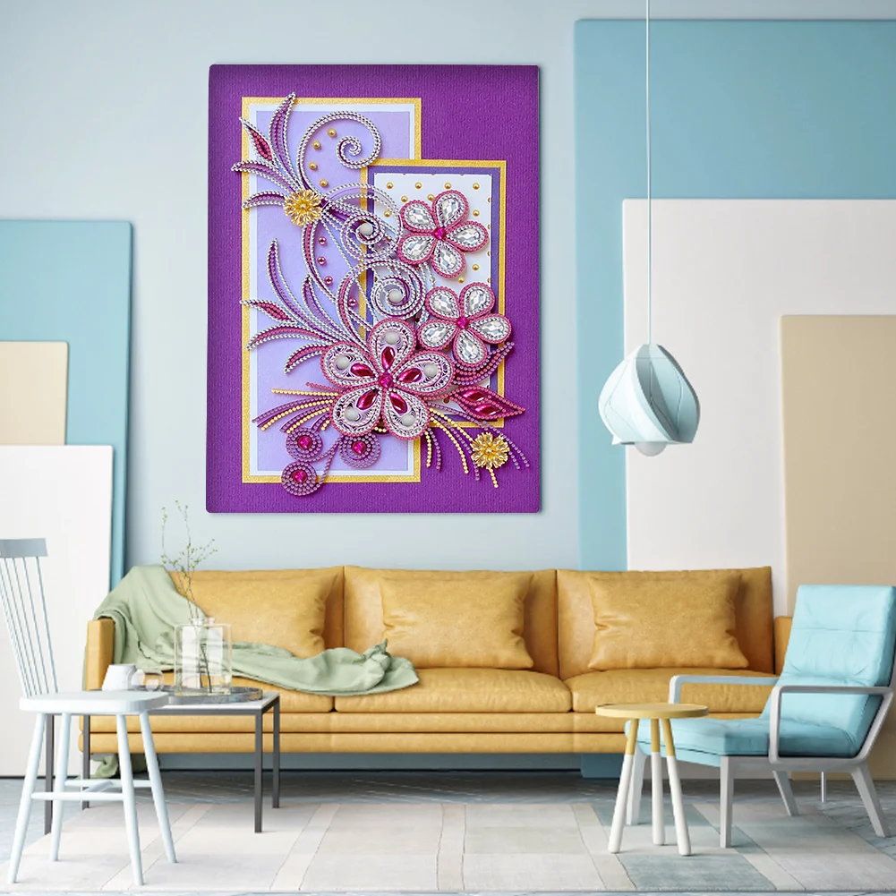 new style 30*40cm 3D DIY Flower Partial Drill Shaped Diamond Painting Home Decoration Gift Hanging Wall Acrylic  Painting