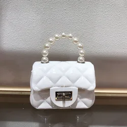 New Lady Bag Design Tiny Pearl Handle Purse Small Size Sling Candy Jelly Lady Bag