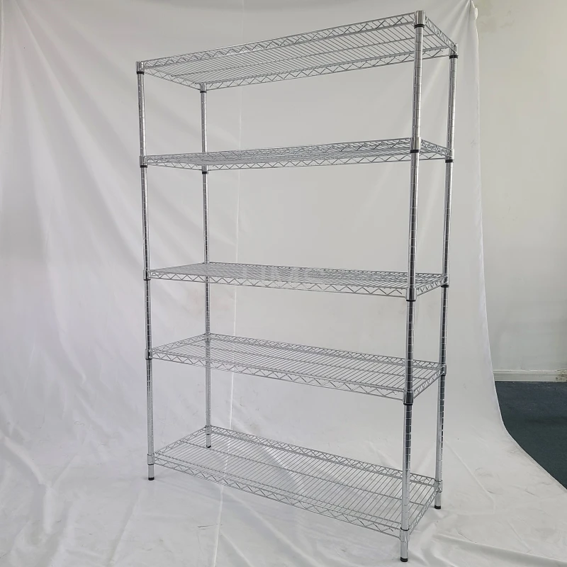 Multilayer Layers Wire Shelving Chrome Wire Shelves Durable Metal Shelving Racks