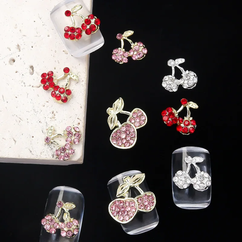 Japan Korea Lovely Fruit Cherry Nail Art Decoration DIY Jewelry New Piercing Cherry Nail Dangle Pendant Charm