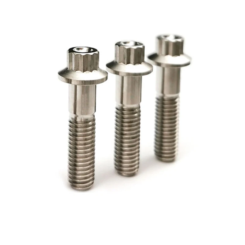 Изготовленный На Заказ M7 M8 Tc4 сплава титана 12-точка шестигранный фланцеавой болт для центрального движения колеса