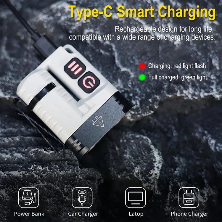 Boruit New U6 Clip and Magnet Torch Light Emergency Rechargeable Mini Flashlight EDC Pocket flashlight with Custom Logo