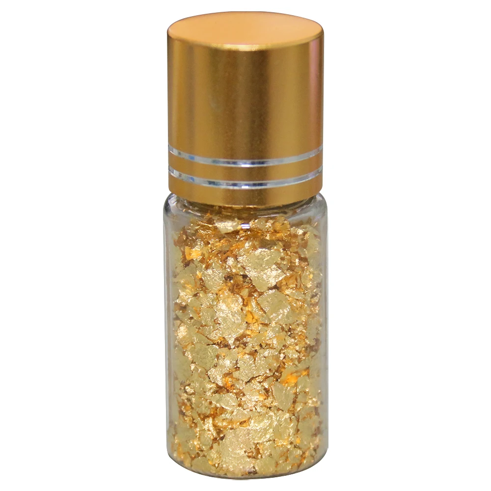  0 1 г одна бутылка 99% Подлинная Золотая хлопья hoja de oro для хлебобулочных украшений Съедобные