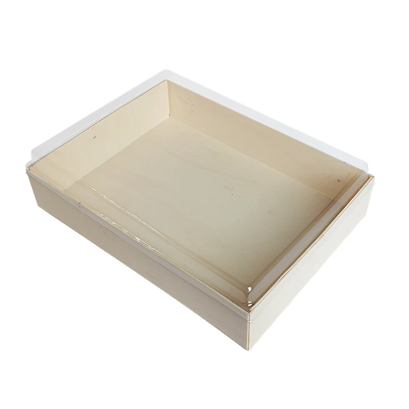 Degradable Eco-Friendly Take Away Wooden Sushi CheeseLunch Bento Catering Meal Rice Vegetable Roll Food Take Out Box