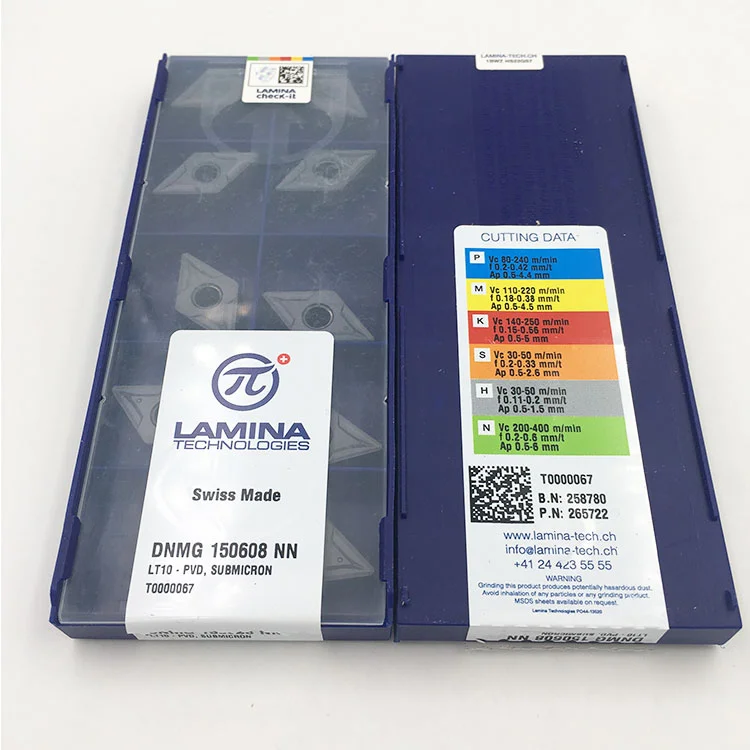 Durable Laminas turning tools solid carbide cnc inserts DNMG150608NN LT10