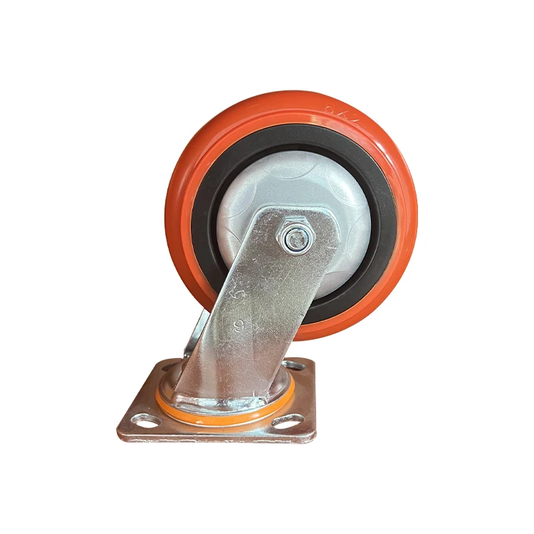4/5/6/8 Inch Pu Rubber Loading Capacity Industrial Casters Trolley Wheels