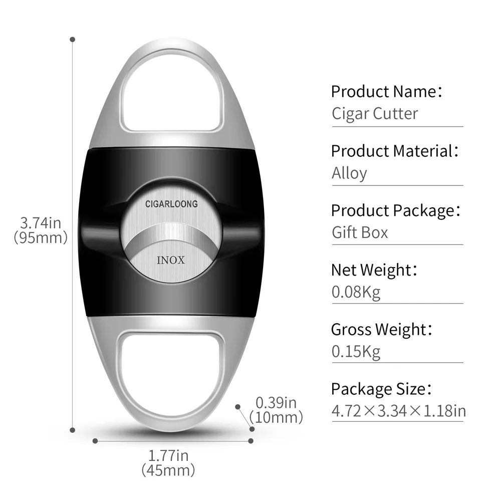 Elegant Travel Portable Cigar Scissors Knife Cutter Basic Metal Sharp Blade Cigar Cutter With Holder