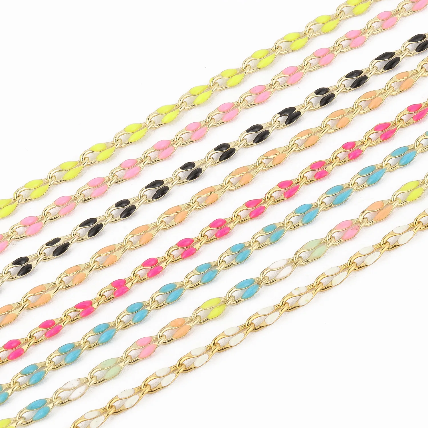 B769 colorful enamel stainless steel chain,hot gold bulk chains for necklace bracelet jewelry accessory diy